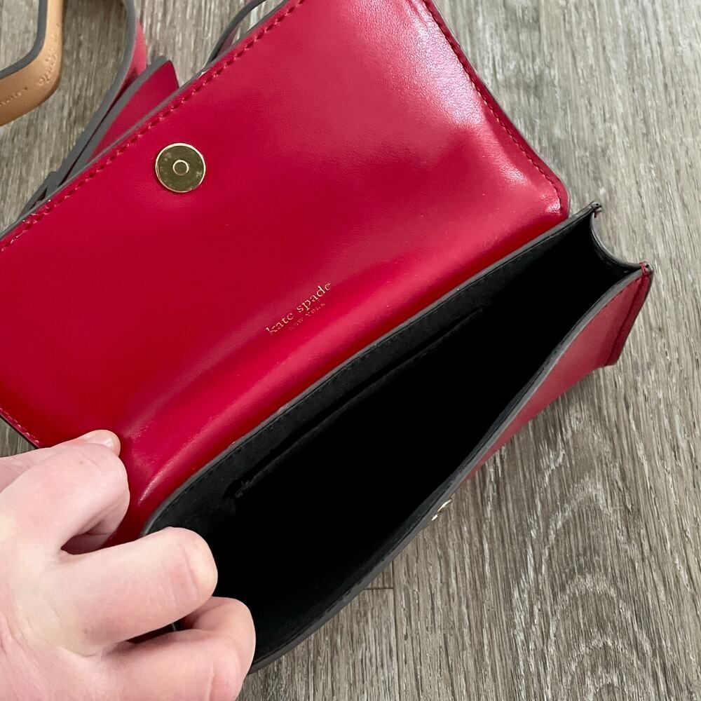 Kate Spade Red Bow Belt Bag Adjustable Leather S/M - Picture 6 of 9
